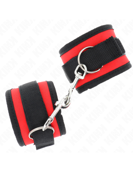 KINK - MUÑEQUERAS NYLON ROJO-NEGRO MODELO 2 AJUSTABLE 18-35 CM X 6 CM