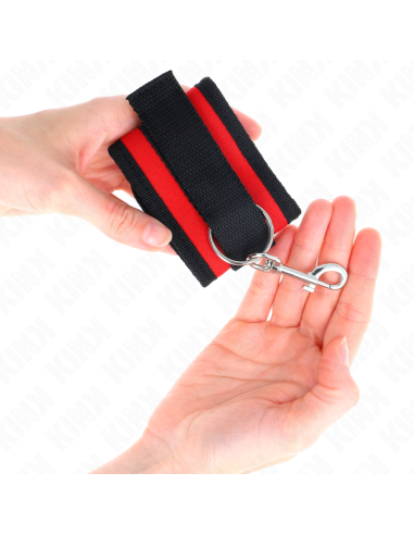 KINK - MUÑEQUERAS NYLON ROJO-NEGRO MODELO 2 AJUSTABLE 18-35 CM X 6 CM