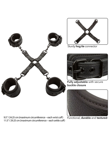 CALEXOTICS - NOCTURNAL CONECTOR HOG TIE CUERO AJUSTABLE NEGRO