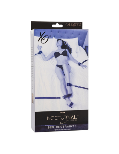 CALEXOTICS - NOCTURNAL RESTRICCIONES DE CAMA CUERO AJUSTABLE NEGRO