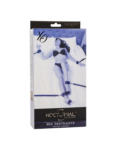 CALEXOTICS - NOCTURNAL RESTRICCIONES DE CAMA CUERO AJUSTABLE NEGRO