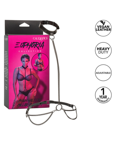 CALEXOTICS - EUPHORIA COLLAR HALTER Y CORREA CON CADENA