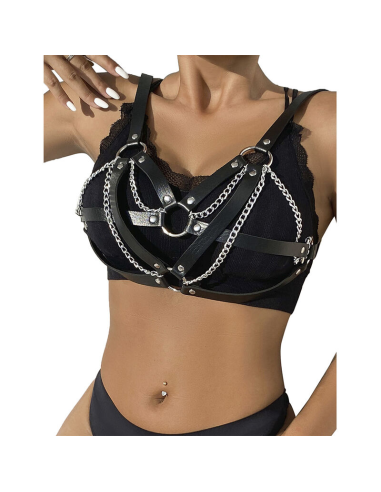 SUBBLIME - 953713 CINTURÓN DE BONDAGE PUNK HEBILLA METAL NEGRO TALLA ÚNICA