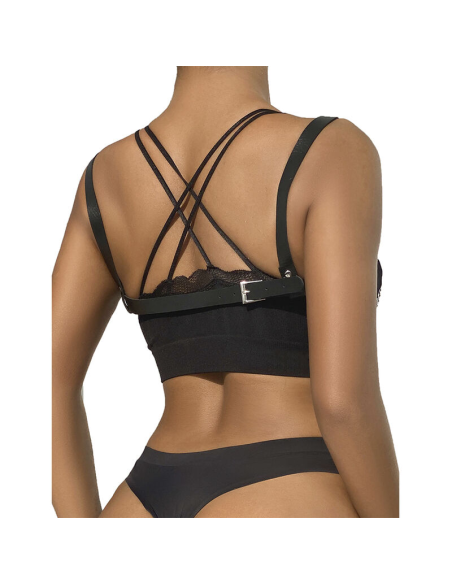 SUBBLIME - 953713 CINTURÓN DE BONDAGE PUNK HEBILLA METAL NEGRO TALLA ÚNICA