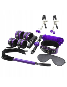 SECRETPLAY - BDSM SET 8PCS LILA - NEGRO