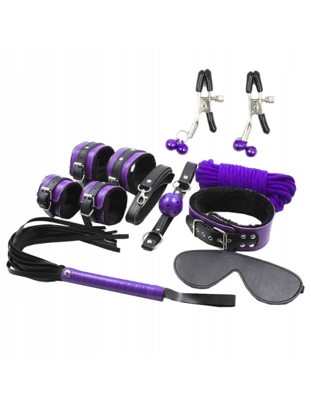 SECRETPLAY - BDSM SET 8PCS LILA - NEGRO