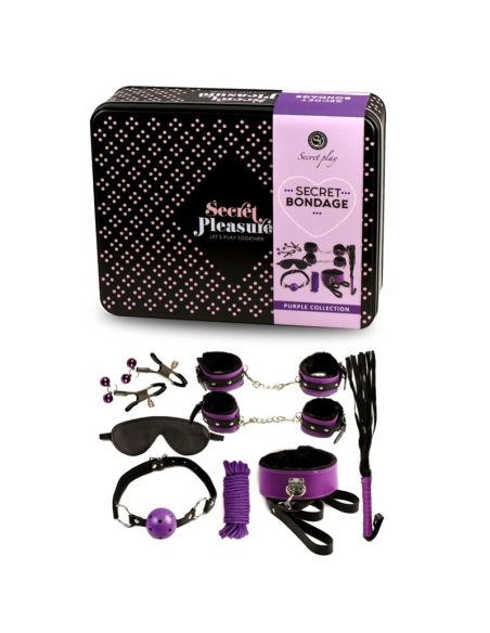 SECRETPLAY - BDSM SET 8PCS LILA - NEGRO
