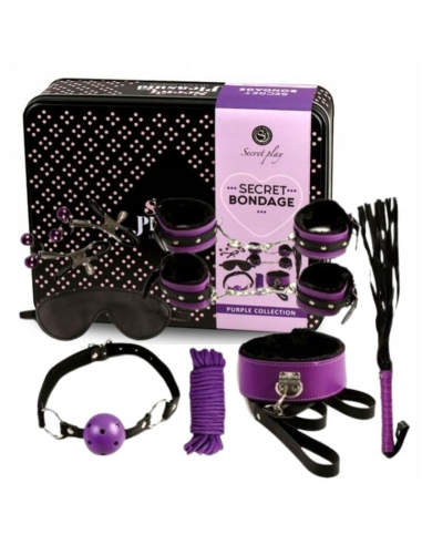 SECRETPLAY - BDSM SET 8PCS LILA - NEGRO
