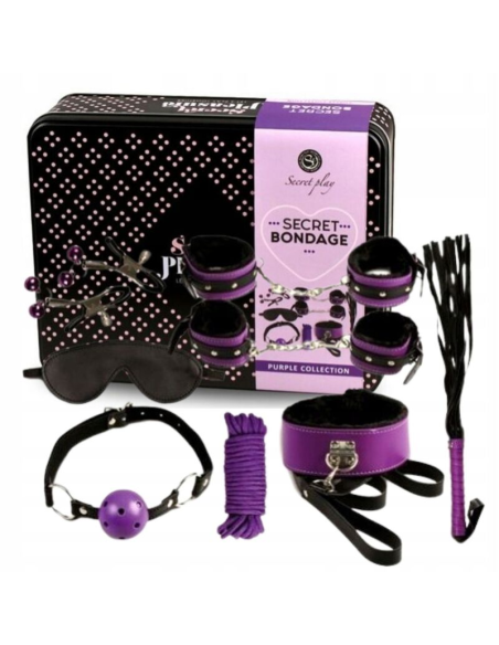 SECRETPLAY - BDSM SET 8PCS LILA - NEGRO