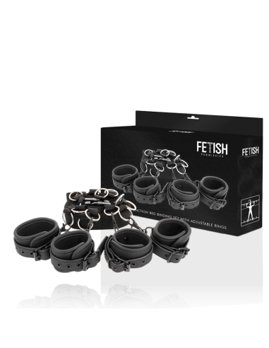 FETISH SUBMISSIVE - SET ATADURAS CAMA LUXURY CON FORRO DE NEOPRENO