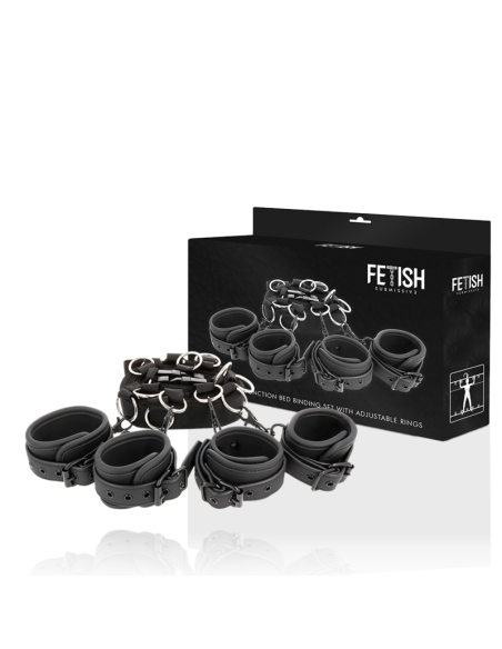 FETISH SUBMISSIVE - SET ATADURAS CAMA LUXURY CON FORRO DE NEOPRENO