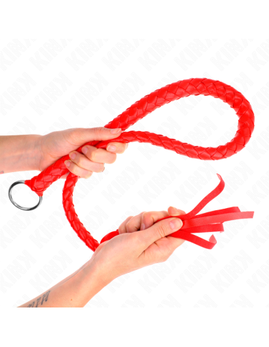 KINK - LÁTIGO DE SERPIENTE CON ANILLO DE MANO ROJO 65 CM
