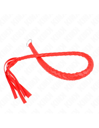 KINK - LÁTIGO DE SERPIENTE CON ANILLO DE MANO ROJO 65 CM