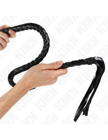 KINK - LÁTIGO DE SERPIENTE CON ANILLO DE MANO NEGRO 65 CM