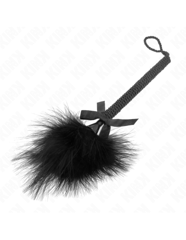 KINK - MASAJEADOR DE CUERDA DE NAILON CON PLUMAS PARA COSQUILLAS Y LAZO NEGRO 25 CM