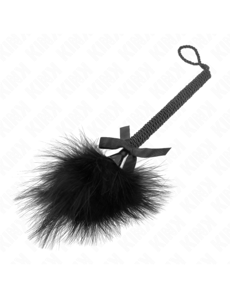 KINK - MASAJEADOR DE CUERDA DE NAILON CON PLUMAS PARA COSQUILLAS Y LAZO NEGRO 25 CM