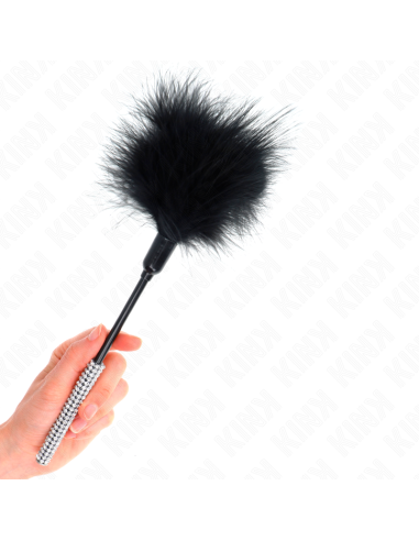 KINK - PLUMAS PARA COSQUILLAS CON MANGO DE DIAMANTES DE IMITACIÓN 27 CM