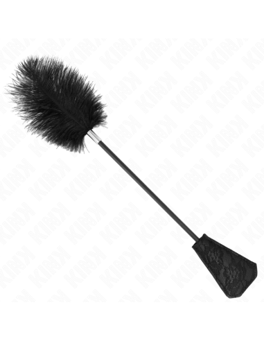 KINK - PLUMAS DE AVESTRUZ PARA COSQUILLAS CON PALETA DE ENCAJE 56 CM