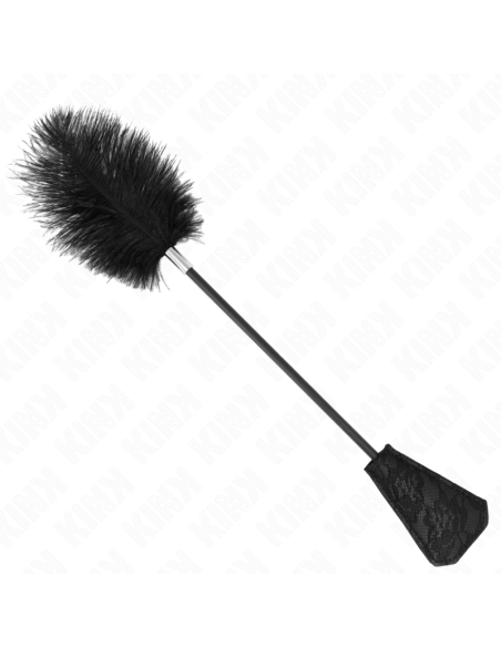 KINK - PLUMAS DE AVESTRUZ PARA COSQUILLAS CON PALETA DE ENCAJE 56 CM