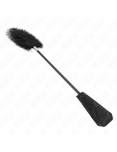 KINK - PLUMAS DE AVESTRUZ PARA COSQUILLAS CON PALETA DE ENCAJE 56 CM