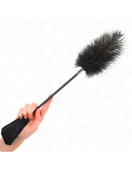 KINK - PLUMAS DE AVESTRUZ PARA COSQUILLAS CON PALETA DE ENCAJE 56 CM