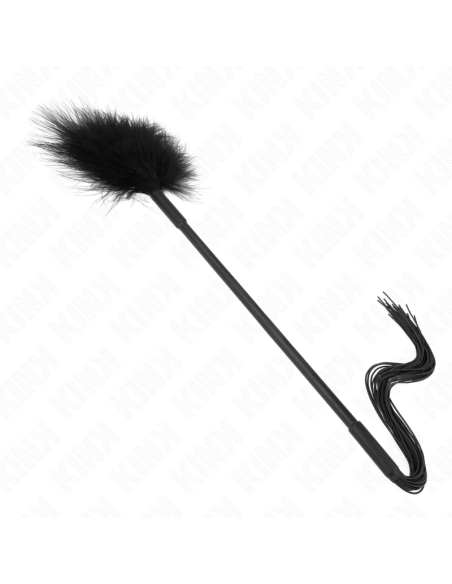 KINK - LÁTIGO DE SILICONA CON PLUMAS PARA COSQUILLAS 47 CM