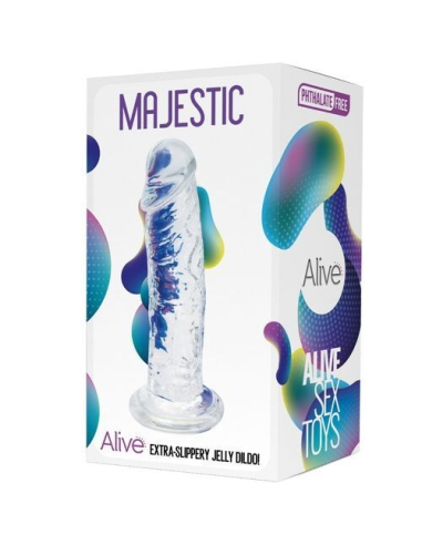 ALIVE - MAJESTIC Pene Realístico Transparente 14.7 cm | SexPlace.MX