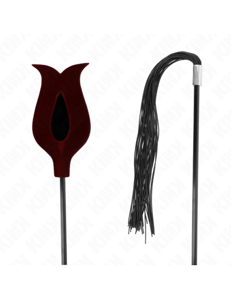 KINK - LÁTIGO DE BORLA DE SILICONA CON FORMA DE ROSA 45 CM
