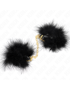 KINK - ESPOSAS DE PLUMAS NEGRO CON CADENA DORADA MODELO 2