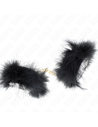 KINK - ESPOSAS DE PLUMAS NEGRO CON CADENA DORADA MODELO 2