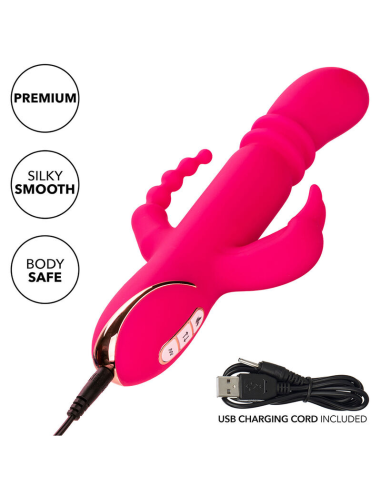 CALEXOTICS - JACK FANTASY TRIPLE VIBRADOR CALENTABLE RABBIT ROSA