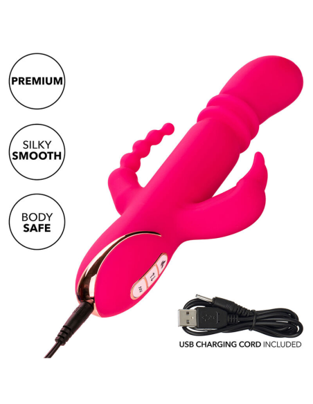 CALEXOTICS - JACK FANTASY TRIPLE VIBRADOR CALENTABLE RABBIT ROSA