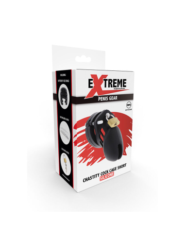 HIDDEN DESIRE - EXTREME JAULA DE CASTIDAD SILICONA TALLA S NEGRO