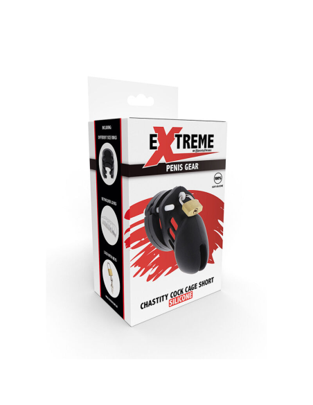 HIDDEN DESIRE - EXTREME JAULA DE CASTIDAD SILICONA TALLA S NEGRO