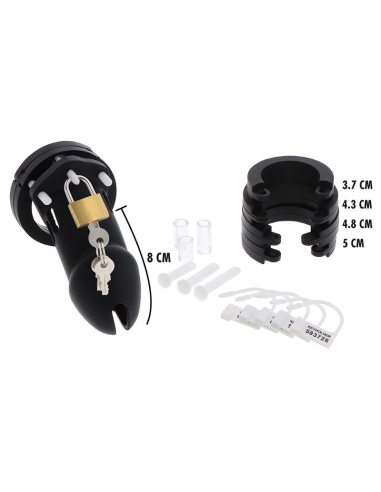 HIDDEN DESIRE - EXTREME JAULA DE CASTIDAD SILICONA TALLA L NEGRO