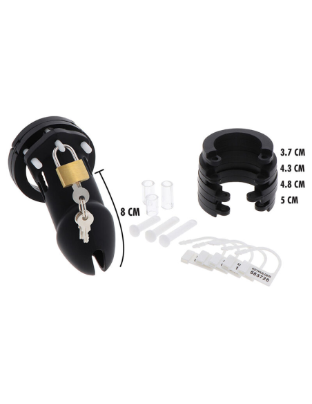 HIDDEN DESIRE - EXTREME JAULA DE CASTIDAD SILICONA TALLA L NEGRO