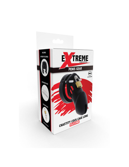 HIDDEN DESIRE - EXTREME JAULA DE CASTIDAD SILICONA TALLA L NEGRO