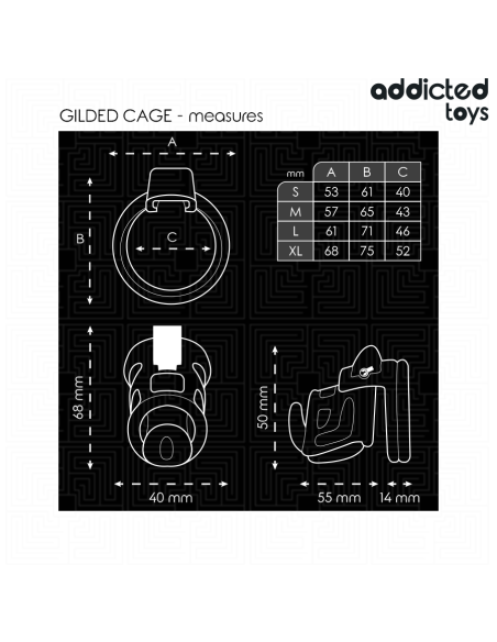 ADDICTED TOYS LOCKED - GILDEN CAGE JAULA PARA PENE DE SILICONA 8,5 CM