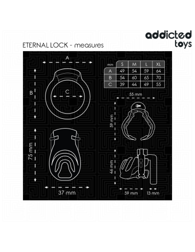 ADDICTED TOYS LOCKED - ETERNAL LOCK JAULA PARA PENE 9 CM