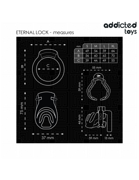 ADDICTED TOYS LOCKED - ETERNAL LOCK JAULA PARA PENE 9 CM