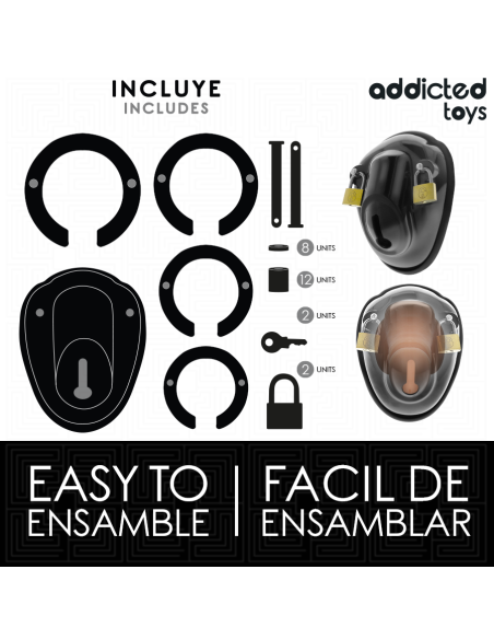 ADDICTED TOYS LOCKED - KEYLESS RESTRAINT JAULA PARA PENE 11,5 CM