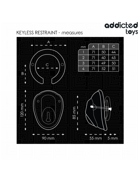 ADDICTED TOYS LOCKED - KEYLESS RESTRAINT JAULA PARA PENE 11,5 CM