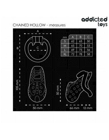 ADDICTED TOYS LOCKED - CHAINED HOLLOW JAULA PARA PENE 10,5 CM