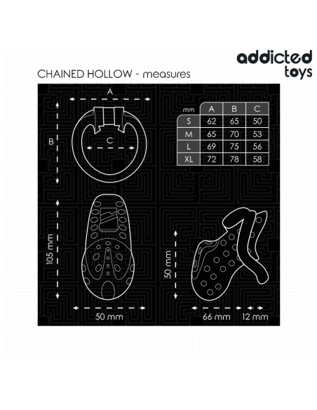 ADDICTED TOYS LOCKED - CHAINED HOLLOW JAULA PARA PENE 10,5 CM