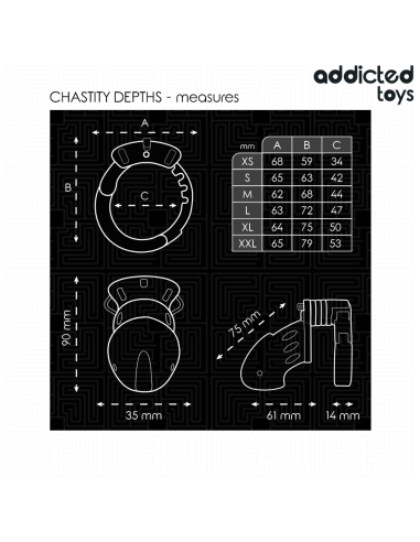 ADDICTED TOYS LOCKED - CHASTITY DEPTHS JAULA PARA PENE 7,5 CM