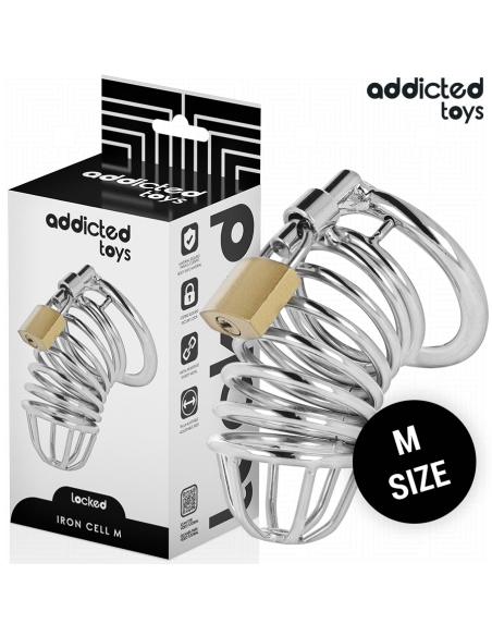 ADDICTED TOYS LOCKED - IRON CELL JAULA PARA PENE DE METAL TALLA M