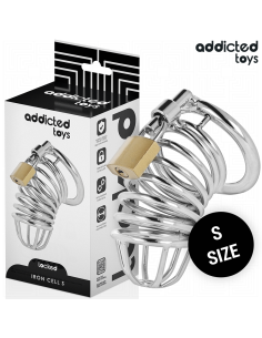 ADDICTED TOYS LOCKED - IRON CELL JAULA PARA PENE DE METAL 4 CM TALLA S