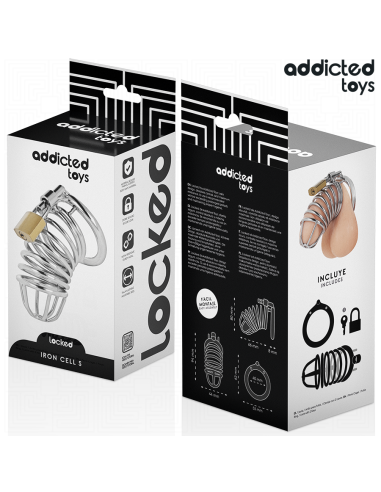 ADDICTED TOYS LOCKED - IRON CELL JAULA PARA PENE DE METAL 4 CM TALLA S