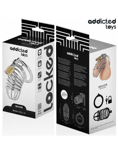 ADDICTED TOYS LOCKED - IRON CELL JAULA PARA PENE DE METAL 4 CM TALLA S