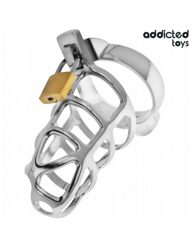 ADDICTED TOYS LOCKED - SILVER LOCK JAULA PARA PENE DE METAL TALLA M